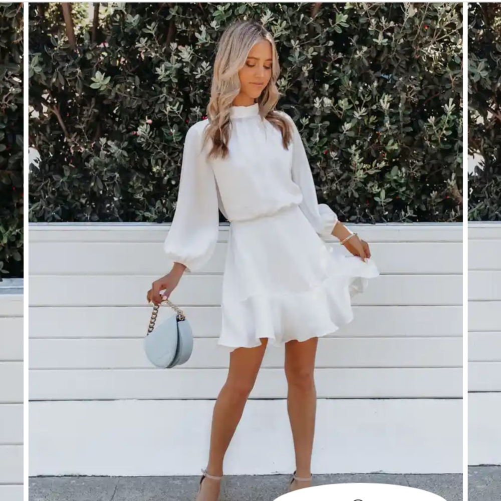 White Long sleeve dress size S